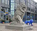Lion statue in front of BayernLB head office in Munich, 2009