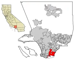 Location within Los Angeles County in the U.S. state of California