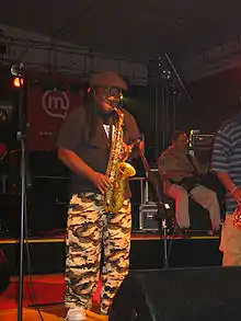 Lester Sterling playing alto sax with The Skatalites at Njoki Summer Festival, Ajdovščina, Slovenia, 23 June 2007