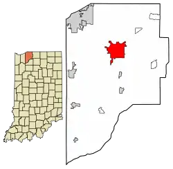 Location of La Porte in LaPorte County, Indiana.