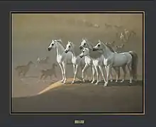 La légende des Cinq Juments, par Ziani, huile sur toile, 2009, private collection, Algiers