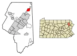 Location of Carbondale in Lackawanna County, Pennsylvania.