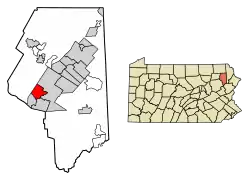 Location of Taylor in Lackawanna County, Pennsylvania