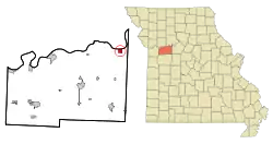 Location of Waverly, Missouri