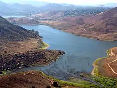 Aerial view of the lake looking toward the west