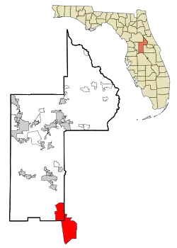 Location in Lake County and the state of Florida
