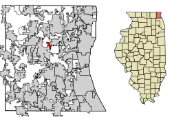 Location of Third Lake in Lake County, Illinois.