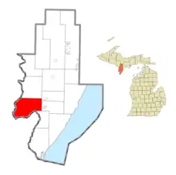 Location within Menominee County