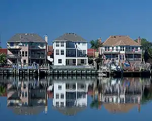 Lakeside houses in Nassau Bay, Texas