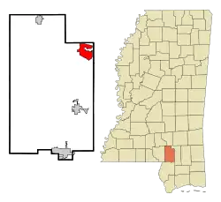 Location of West Hattiesburg, Mississippi