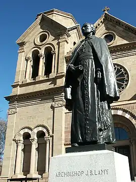 Image 17Bronze statue of Archbishop Lamy in front of St. Francis Cathedral (from History of New Mexico)