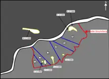 Figure 13: A sketch diagram showing the aerial photograph of Pat Heung in 1989 in Hong Kong. It shows how the yellow current landslides were identified within the red study area on the slopes of the natural terrain using interpretation techniques. A total of seven current landslides were identified. The numbers and years of occurrence are marked with the respective current landslides. (not in scale)