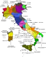 Main dialectal groups of Italy