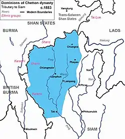 Dominions of the Chetton dynasty around 1883