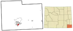 Location in Laramie County and the state of Wyoming.