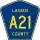 County Road A21 marker