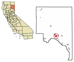 Location of Johnstonville in Lassen County, California.