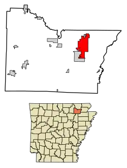 Location in Lawrence County, Arkansas