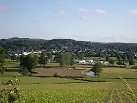 The village of Grand-Bourg seen from the village of Ardannes, the river Gartempe is in the foreground