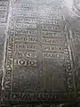 1630. Ledger Slab in Brecon Cathedral.