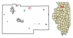 Location of Steward in Lee County, Illinois.