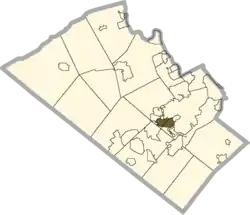Location of Dorneyville in Lehigh County, Pennsylvania