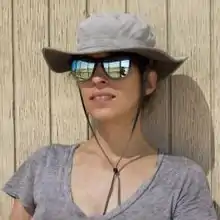 Leila Nadir, at Desert Research Station, Center for Land Use Interpretation, Hinkley, CA, 2016