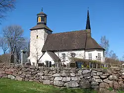 The medieval parish church in Lemland.