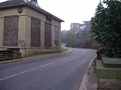 A section of the road with sharp double 'S' bends, in the village of Letheringsett.