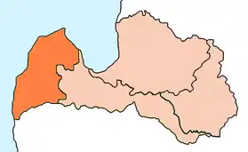 Location of Diocese of Liepāja in Latvia