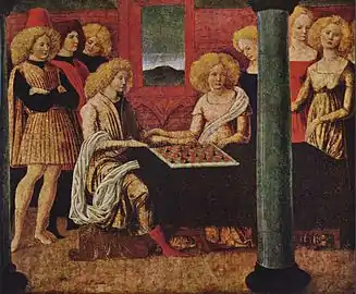 Image 10Liberale da Verona, The Chess Players, c. 1475 (The Metropolitan Museum of Art) (from Chess in the arts)