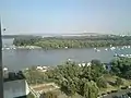 Birds view of Veliko ratno ostrvo (Lido to far left and Belgrade in background) from Zemun.