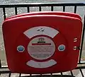A containered lifebuoy by the River Thames