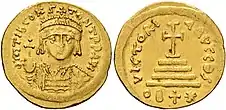 Note the exergue on the reverse "OB+✱" The solidi of Constantinople bore the legend "CONOB", and the OB+✱ indicated that the coin was of a lighter weight than the standard.
