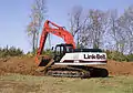 Link-Belt excavator trenching.