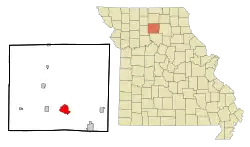 Location within Linn County (left) and Missouri (right)