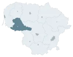 Location of Tauragė County