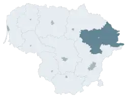 Location of Utena County