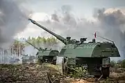 Lithuanian PzH 2000 unit during exercises (August, 2022)