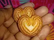 Little heart-shaped cookies from India.