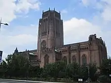 Huge sandstone, neo-Gothic church