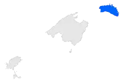The Diocese of Menorca in blue.