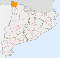 Location of Aran in Catalonia
