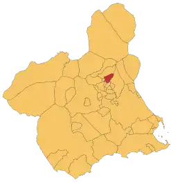 Location of Ulea in Region of Murcia.