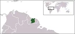 Location of Suriname