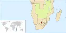 Location of Goshen in Southern Africa (1882–1883)