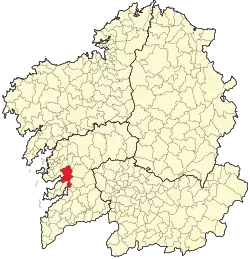Location of the municipality of Pontevedra within Galicia