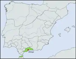 Taifa Kingdom of Málaga, c. 1037.