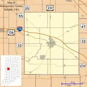 Kirkpatrick is located in Montgomery County, Indiana