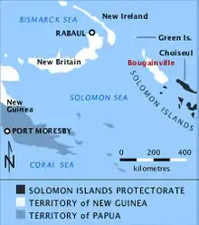 Map of the south-west Pacific
